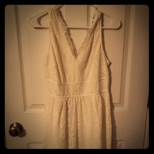 Cream colored, simple elegant dress